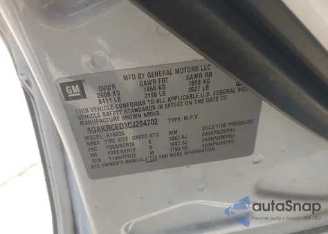 2012 Buick Enclave Leather z USA, uszkodzony, nr VIN 5GAKRCED3CJ294702